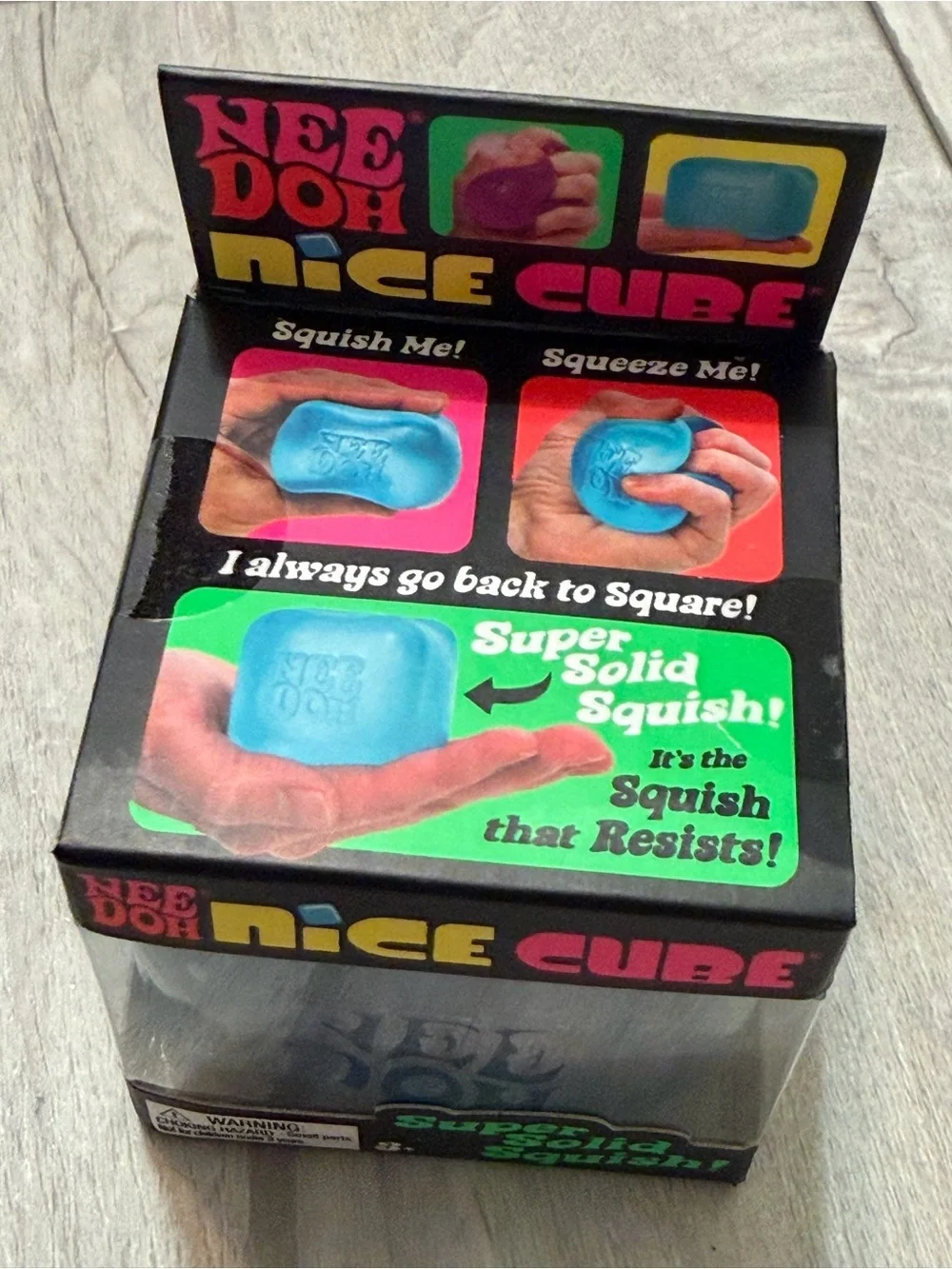 NWT NeeDoh Schylling Blue Nice Cube 2.25” Viral Suiqhsy Satisfying Fidget Toy